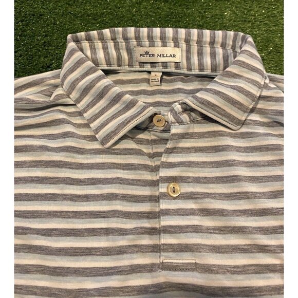 Peter Millar Other - Peter Millar shirt mens large gray white golf polo short sleeve thin lyocell 6